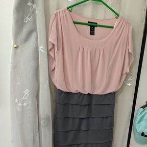 Pink and Grey sheath dress